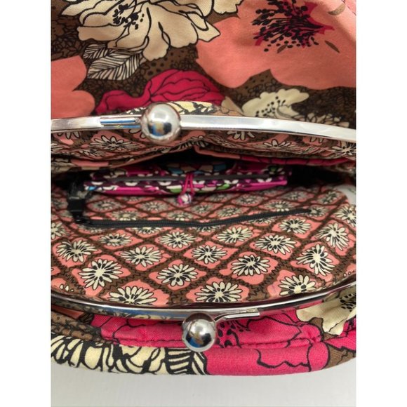 VERA BRADLEY Quilted Tote Bag w/ Wallet Black Red - Picture 11 of 13